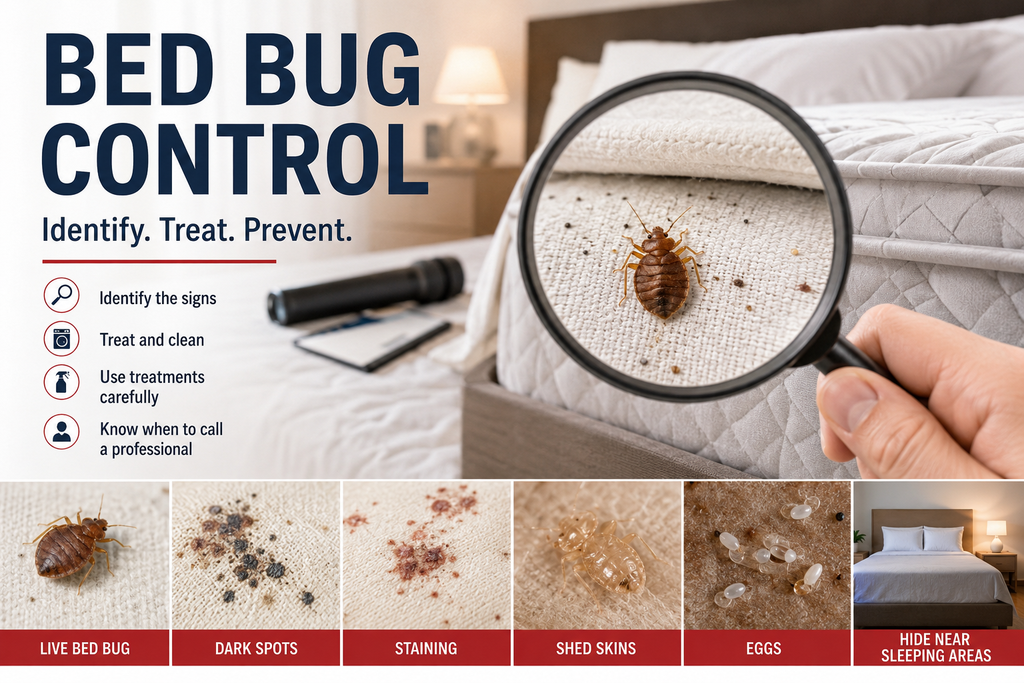Bed bug control and signs of a bed bug infestation