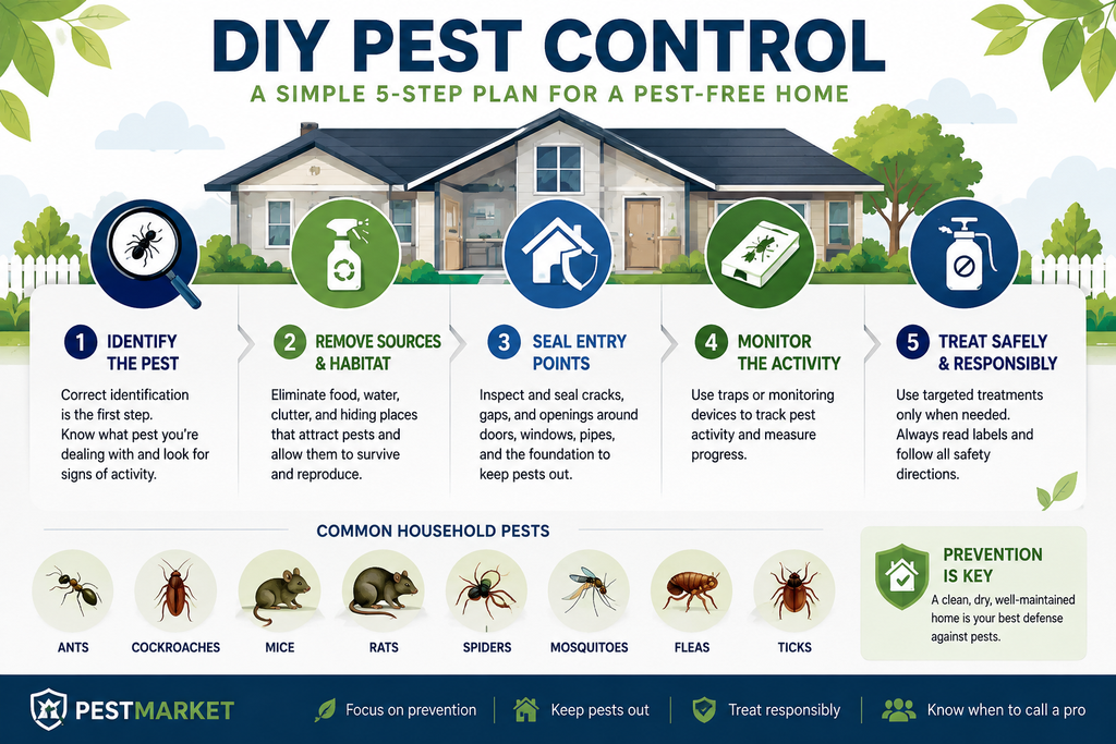 DIY pest control guide for identifying, preventing, and controlling household pests