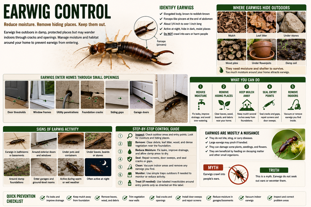 Earwig control and prevention around the home