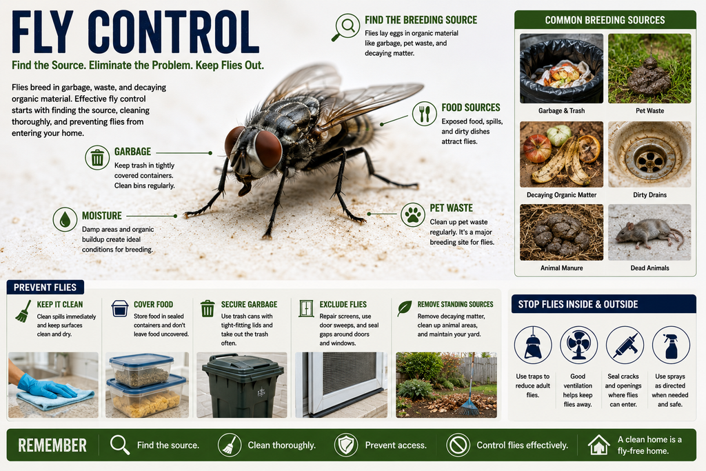 Fly control and signs of a house fly infestation