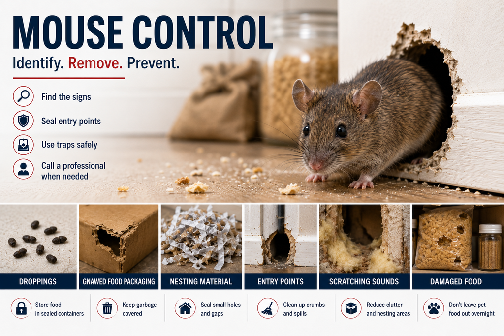 Mouse control and signs of a mouse infestation