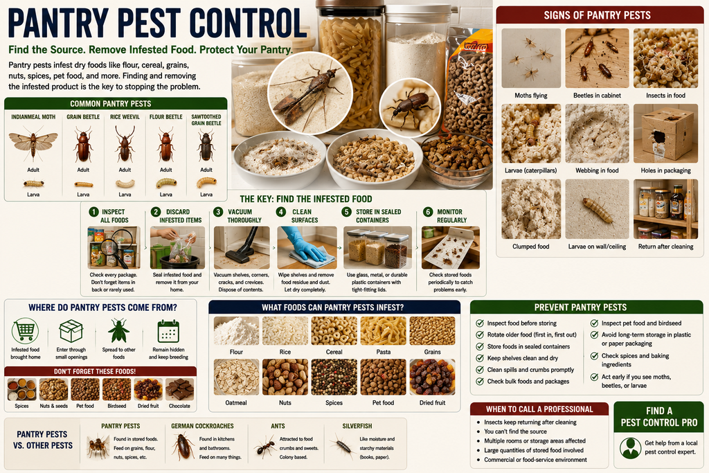 Pantry pest control and signs of insects in stored food