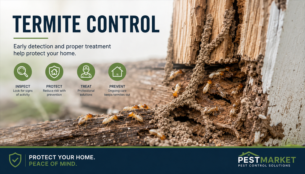 Termite control and signs of termite activity in damaged wood