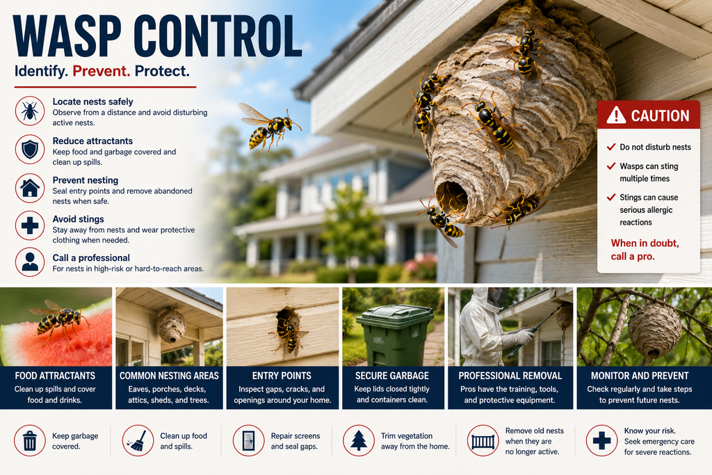Wasp control and signs of wasp nesting around the home