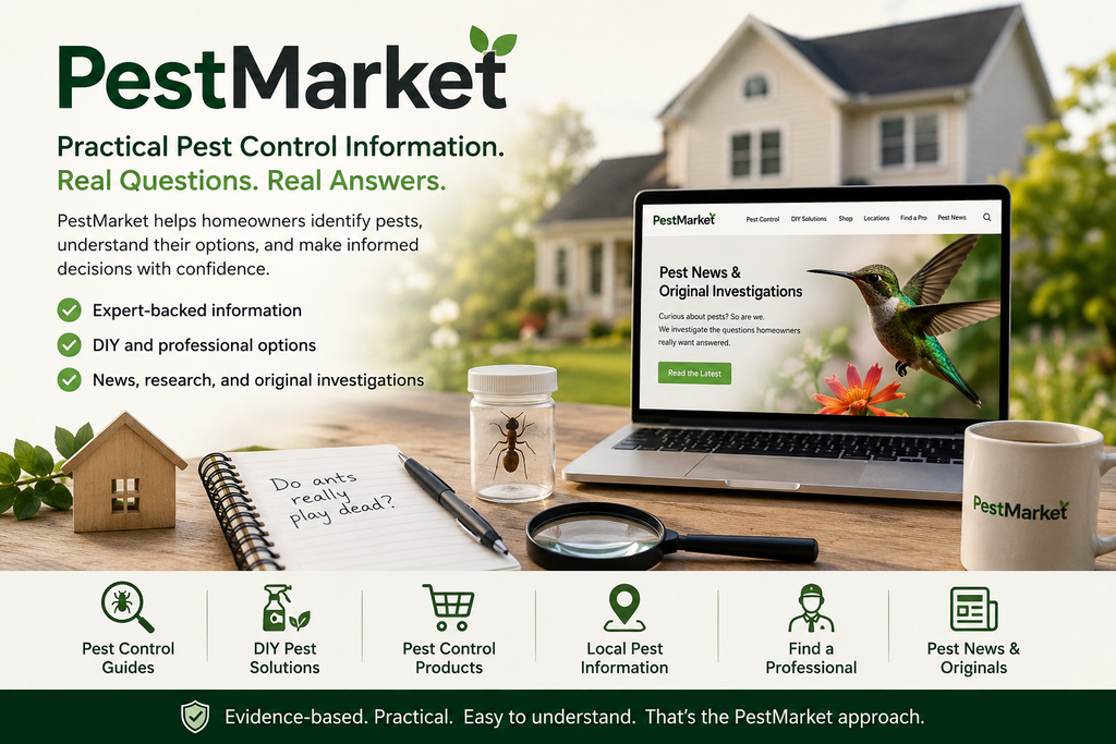 PestMarket pest control resources, DIY solutions, product guidance, local information, professional help, and original pest research