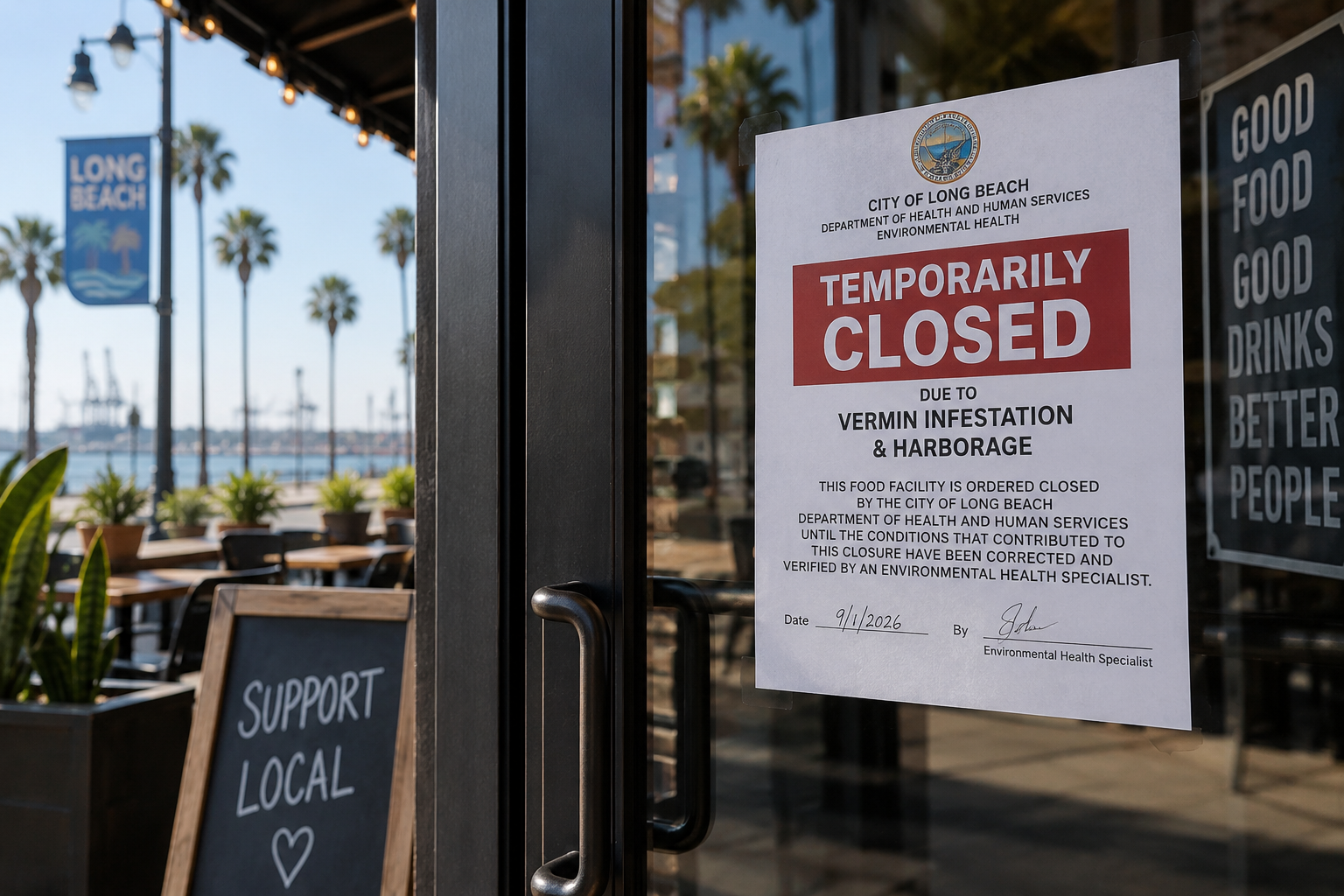 Long Beach businesses closed over vermin infestations this week.