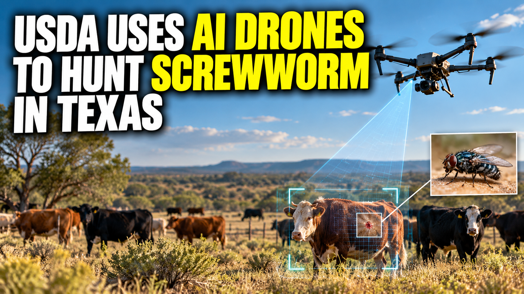 USDA Uses AI Drones to Hunt Screwworm in Texas